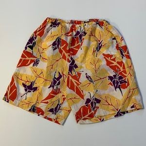 Vintage 80’s Wild Oats Ocean City Shorts with Leaf and Flower Print